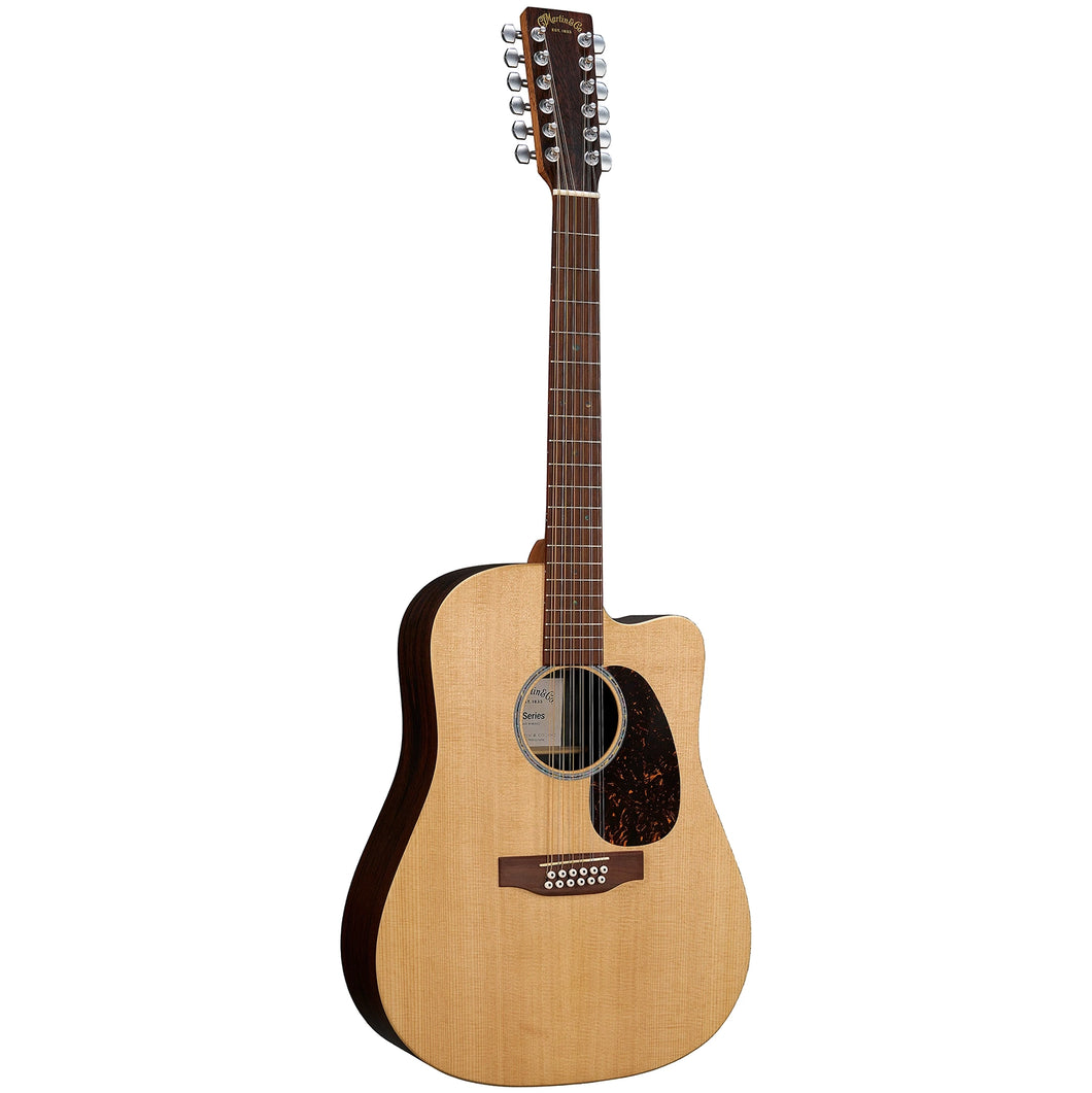 Martin DC-X2E-12-BRAZ-RW X-Series Dreadnought 12-string Guitar w/ Electronics, Cutaway, Sitka Spruce Top, Brazilian RW HPL b/s-Easy Music Center