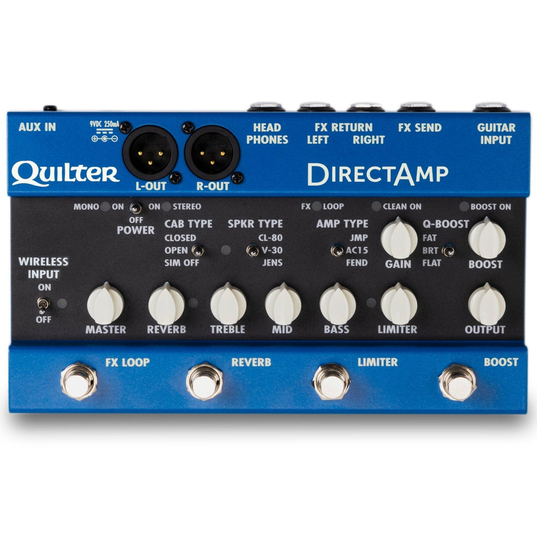 Quilter DIRECTAMP Guitar Direct Input Pedal w/ Stereo Amp Simulator and Bluetooth-Easy Music Center
