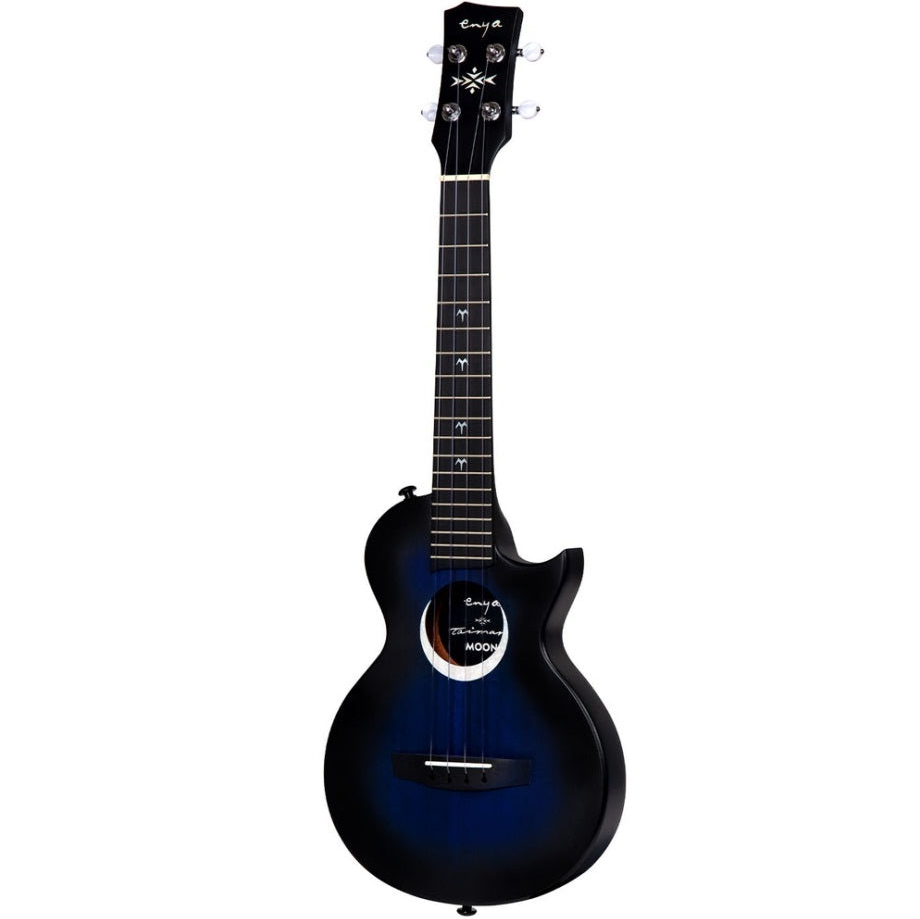 Enya EUT-MOON/BU/EQ Signature Taimane 4-String Ukulele, Blue w/ Effects Pickup-Easy Music Center