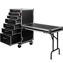 Load image into Gallery viewer, Gator GTOUR-WORKST7 Utility 7-Drawer Case w/ Fold-Out Table, 45.5" x 25" x 23.25"-Easy Music Center

