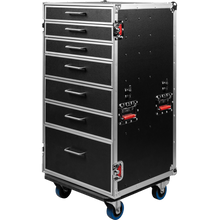Load image into Gallery viewer, Gator GTOUR-WORKST7 Utility 7-Drawer Case w/ Fold-Out Table, 45.5" x 25" x 23.25"-Easy Music Center
