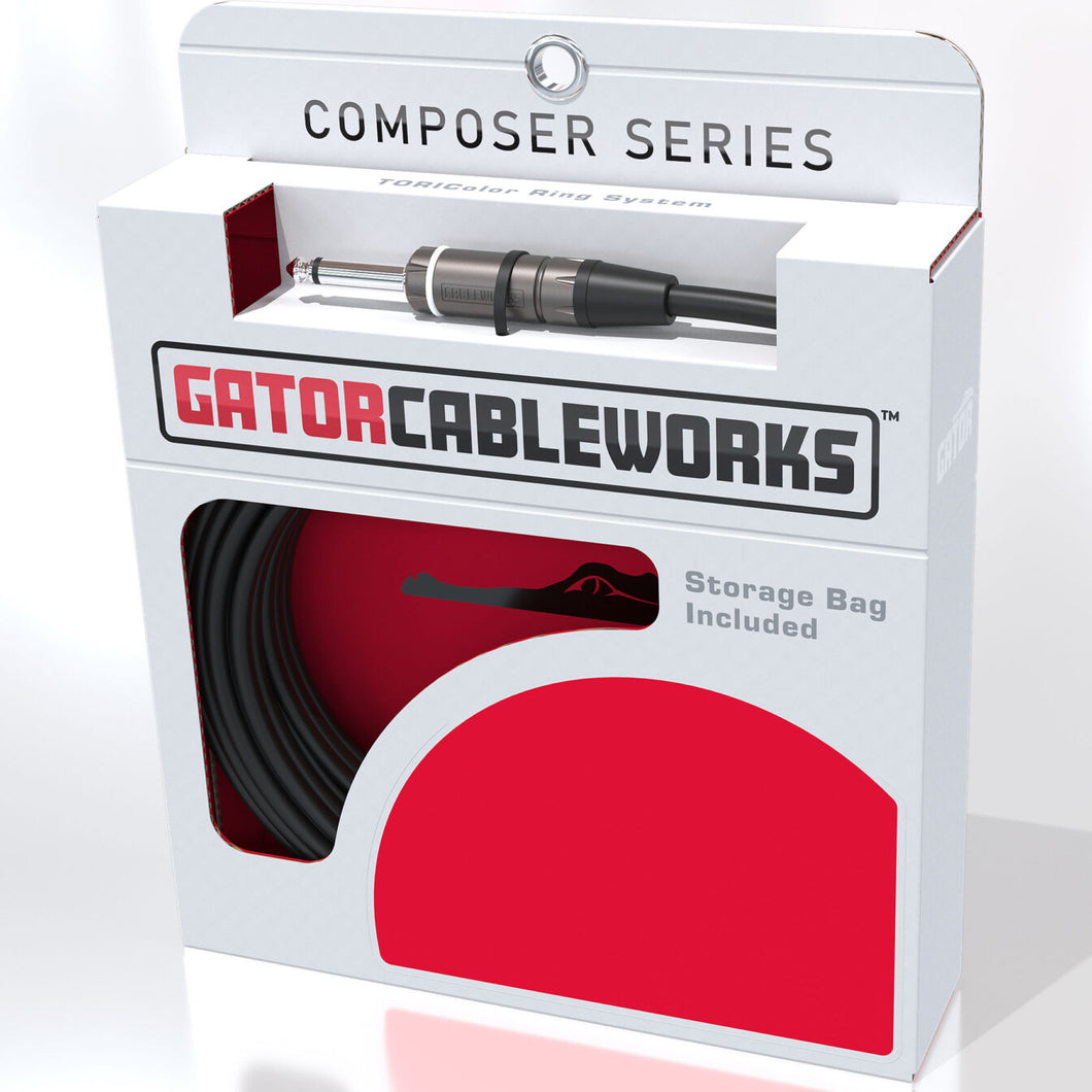 Gator GCWC-INS-10 10ft Instrument Cable, Composer Series, Straight to Straight-Easy Music Center