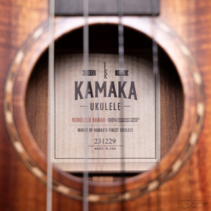 Kamaka HF-4D Hawaiian Handmade Deluxe Koa Baritone Ukulele (#231229)-Easy Music Center