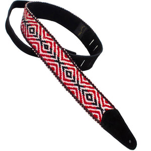Henry Heller HPCWD2-01 2" Peruvian Woven Strap, Red and Black-Easy Music Center