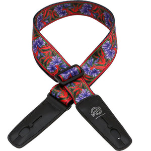 Henry Heller LIS-032-BM2 2" Soft Plush Poly Strap w/ Lock-It Ends, Bob Masse, Red and Purple-Easy Music Center