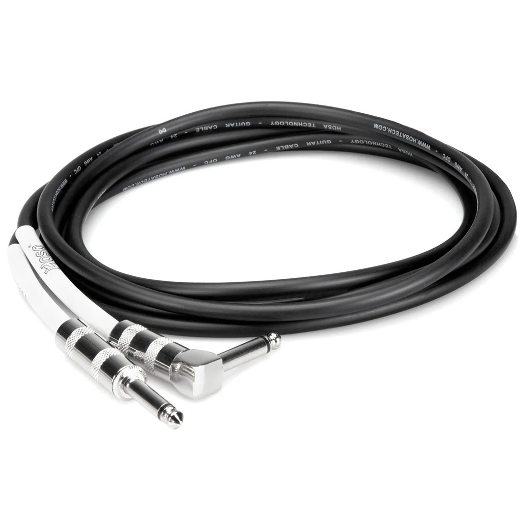 Hosa GTR-220R Guitar Cable Straight to Right-angle 20 ft-Easy Music Center