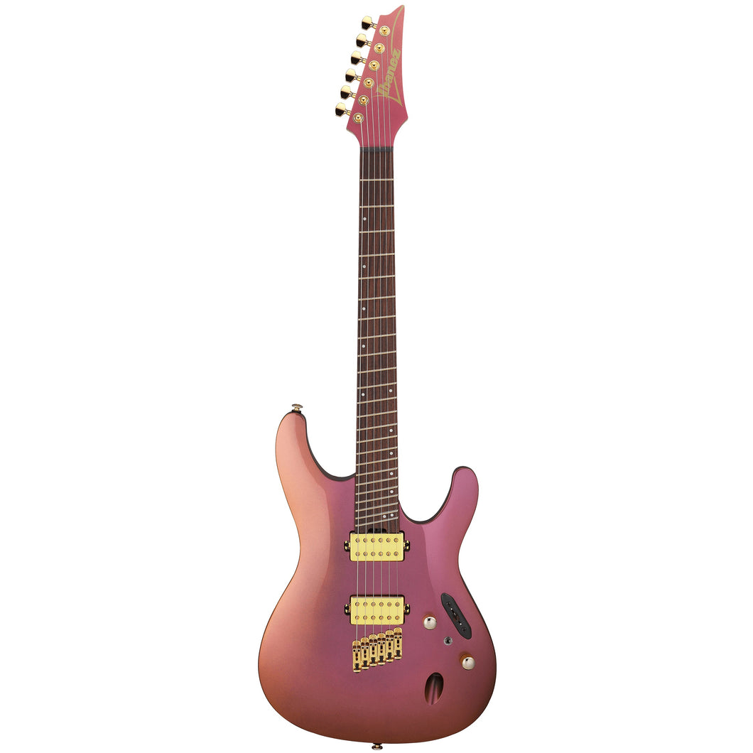 Ibanez SML721RGC S Axe Design Lab Electric Guitar, HH Q58 PU, Monorail Hardtail, Multi-scale, Rose Gold Chameleon-Easy Music Center
