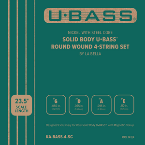 KALA KA-BASS-4-SC Solid Body UBASS Strings, Round Wound, 4-String-Easy Music Center