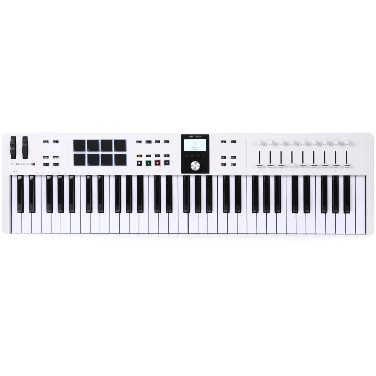 Arturia KEYLAB61-ESS-3-WH 61-Key KeyLab Essential 3 Keyboard Controller, White-Easy Music Center