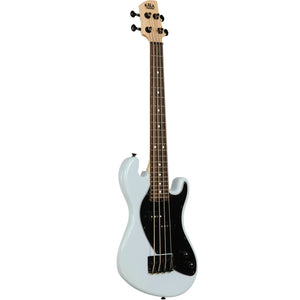 Kala UBASS-SB-LB-FS Solid Body UBASS, 4-String, Fretted, Powder Blue-Easy Music Center