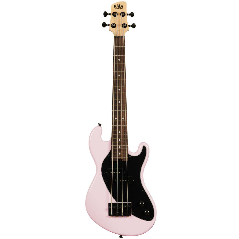 Kala UBASS-SB-LP-FS Solid Body UBASS, 4-String, Fretted, Pale Pink-Easy Music Center