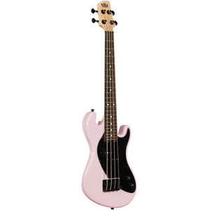 Kala UBASS-SB-LP-FS Solid Body UBASS, 4-String, Fretted, Pale Pink-Easy Music Center