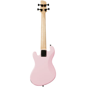 Kala UBASS-SB-LP-FS Solid Body UBASS, 4-String, Fretted, Pale Pink-Easy Music Center