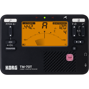 Korg TM70TBK Combined Tuner Metronome, Compact, Black-Easy Music Center