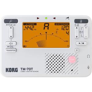 Korg TM70TWH Combined Tuner Metronome, Compact, White-Easy Music Center