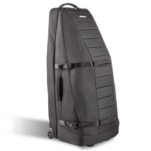 Black travel bag on a white background