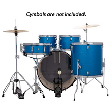 Load image into Gallery viewer, Ludwig LC19019 Accent Fuse Drumset, 5pc Kit w/ Hardware, NO CYM, - 20, 10, 12, 14, 14s - Blue Sparkle-Easy Music Center

