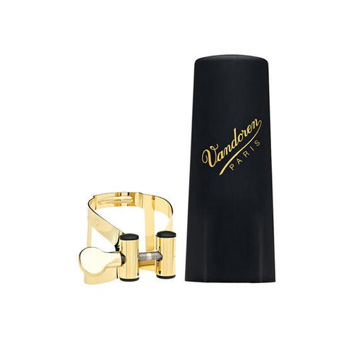 Vandoren LC56DP M|O Series Soprano Sax Gilded Ligature and Plastic Cap-Easy Music Center