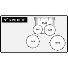 Load image into Gallery viewer, Ludwig LE522010NC Evolution 5pc Shell Pack w/ Hardware, NO CYM - 22, 10, 12, 16, 14s - Cherry-Easy Music Center
