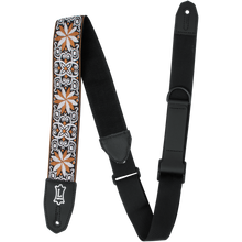 Load image into Gallery viewer, Levy MRHHT-13 2&quot; Right Height Jacquard Weave Guitar Strap w/ 60™s Style Hootenanny Yellow &amp; White Floral-Easy Music Center
