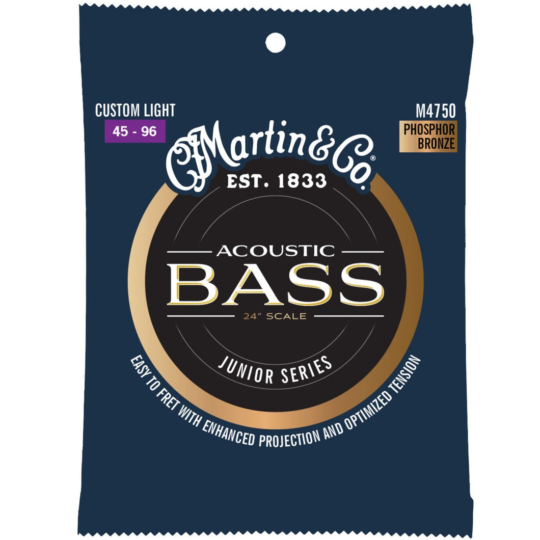 Martin M4750 Short-Scale 4-String Acoustic Bass Stings, Phosphor Bronze, 45-96-Easy Music Center