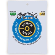 Load image into Gallery viewer, Martin MA180 12-String SP Authentic 80/20 Extra Light Guitar Strings, 10-47-Easy Music Center
