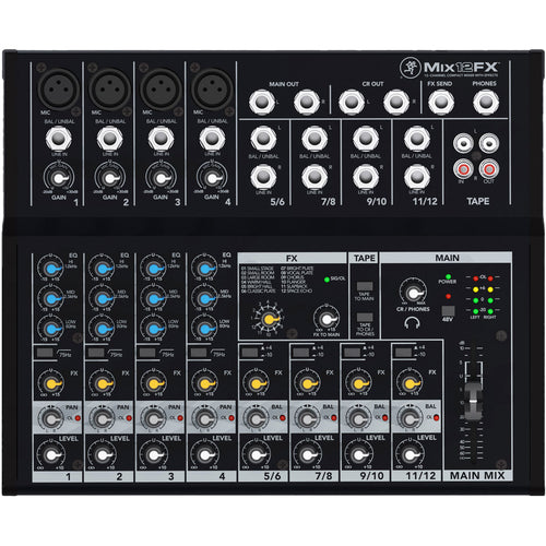 Mackie MIX12FX 12-Channel Compact Mixer with Effects-Easy Music Center
