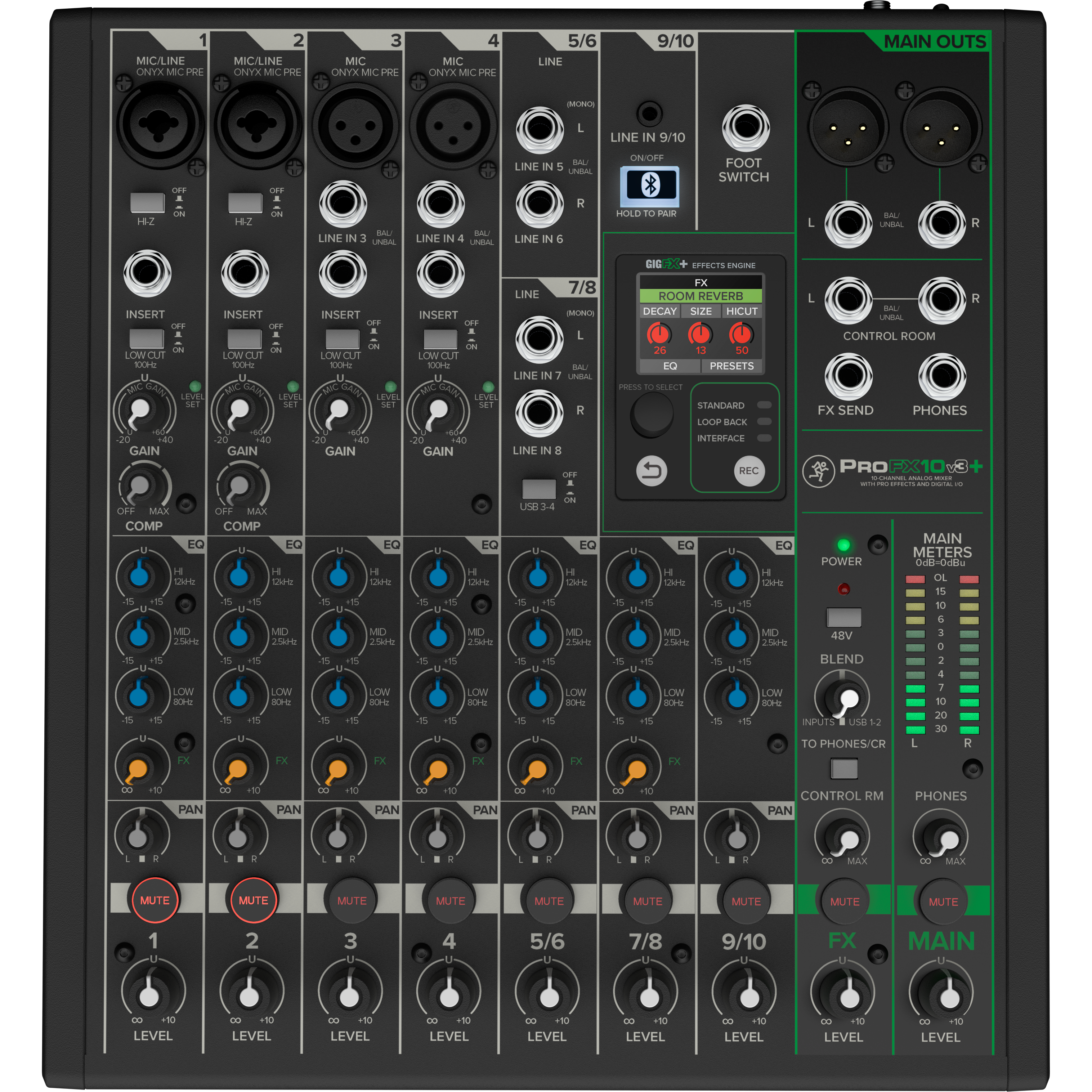 Mackie ProFX10v3 美品 完品 Mackie ProFX10v3 - 10-Channel USB Audio Sound Digital Board