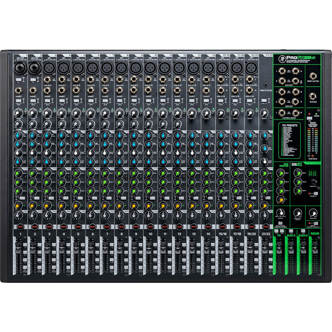 Mackie PROFX22V3 22 Channel 4-bus Professional Effects Mixer with USB-Easy Music Center