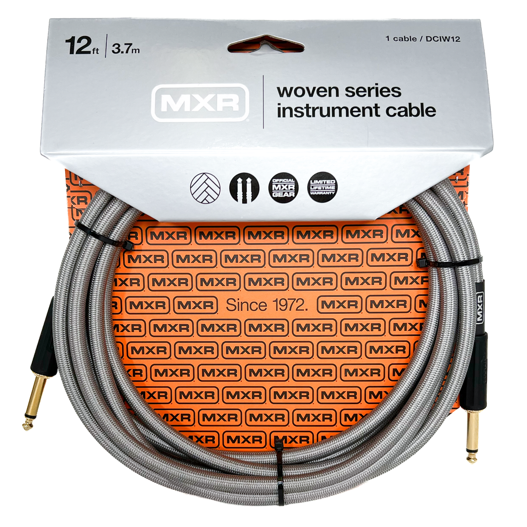 Mxr DCIW12 12' Guitar Cable, Woven Silver-Easy Music Center