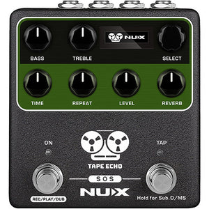 NUX NDD-7 NuX Tape Echo Multi Tape Head Space Echo with Tap Tempo and Looper Pedal-Easy Music Center