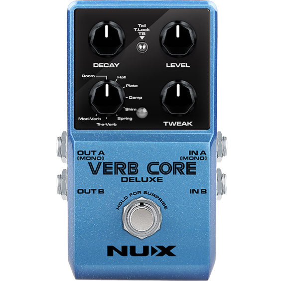 NUX VERBCORE-DELUXE Verb Core Deluxe Pedal with 8 Different Reverbs and Freeze-Easy Music Center