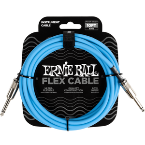 Ernie Ball P06412 10' Instrument Cable, Straight/Straight, Blue-Easy Music Center