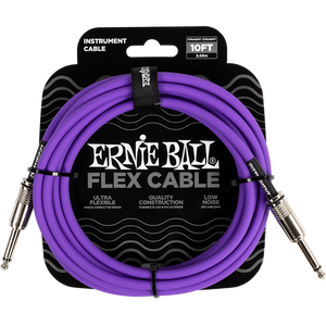 Ernie Ball P06415 10' Instrument Cable, Straight/Straight, Purple-Easy Music Center