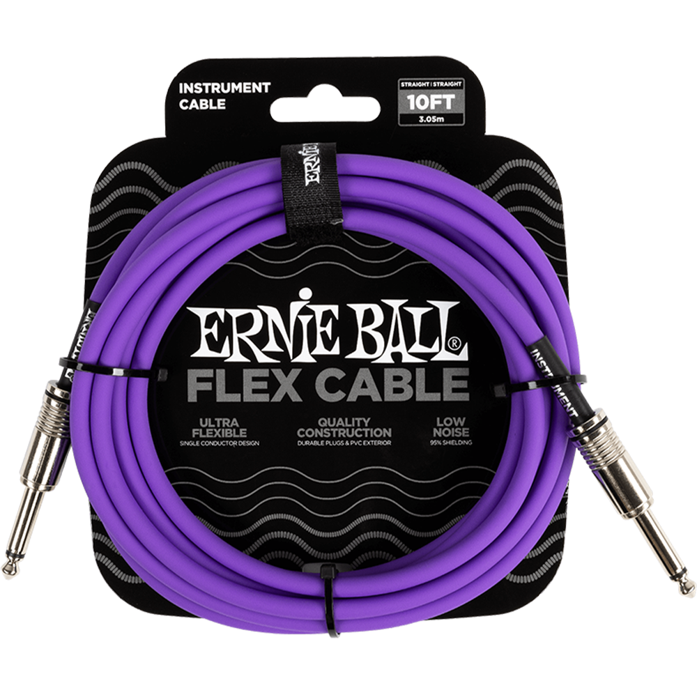 Ernie Ball P06415 10' Instrument Cable, Straight/Straight, Purple-Easy Music Center