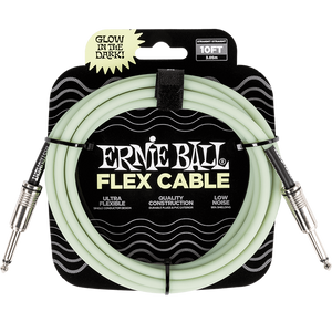 Ernie Ball P06436 10' Instrument Cable, Straight/Straight, Glow-In-The-Dark-Easy Music Center