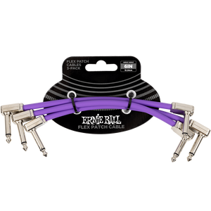Ernie Ball P06452 6" Patch Cable, 3-Pack, Purple-Easy Music Center