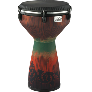 Remo DJ-7113-60 Flareout 13" Djembe Drum, Symmetry Drumhead, Savannah Red-Easy Music Center