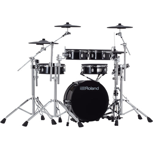 Roland VAD307 5-piece Shallow Shell, Thin Cymbals, TD-17 Sound Module - Black Wrap-Easy Music Center