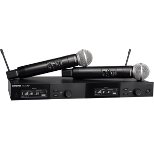Shure SLXD24D/SM58-G58 Dual Digital Wireless System w/ 2-SLXD2/SM58 Handheld Transmitters, Band G58-Easy Music Center