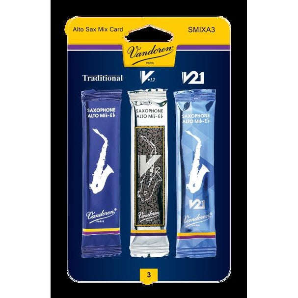 Vandoren SMIXA3 Alto Sax Classical Reed Mix Card Strength 3-Easy Music Center
