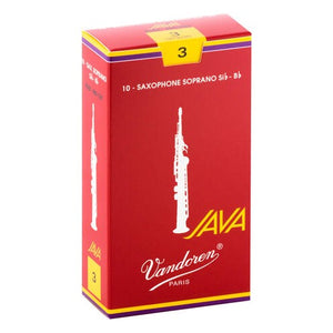 Vandoren SR303R Soprano Sax Java Red Reeds Strength #3; Box of 10-Easy Music Center