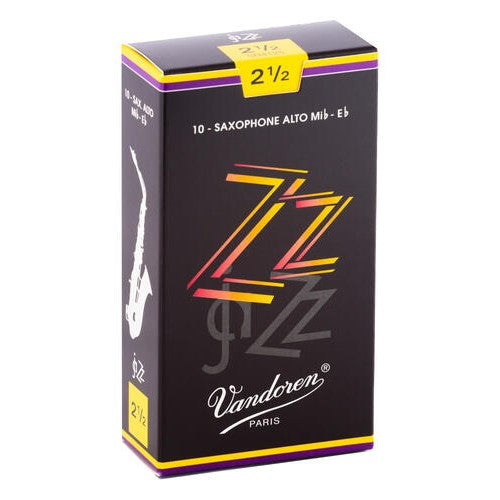 Vandoren SR4125 ZZ Alto Sax Reeds - Strength 2 1/2 (Box of 10)-Easy Music Center