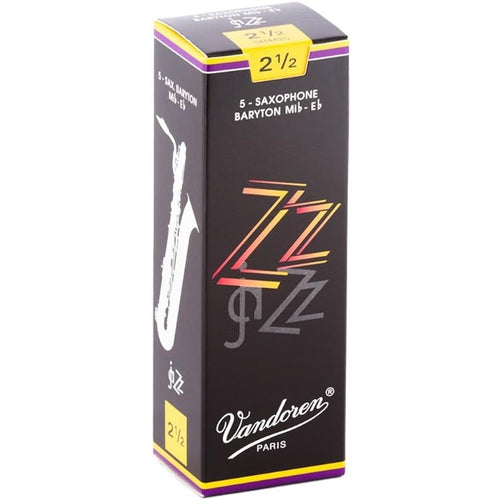 Vandoren SR4425 ZZ Baritone Saxophone Reeds - Strength 2.5 (Box of 5)-Easy Music Center