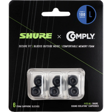Load image into Gallery viewer, Shure EACYF1-6L Replacement Black Foam Sleeves for Shure SE, Large, 3 Pairs-Easy Music Center
