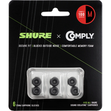 Load image into Gallery viewer, Shure EACYF1-6M Replacement Black Foam Sleeves for Shure SE, Medium, 3 Pairs-Easy Music Center
