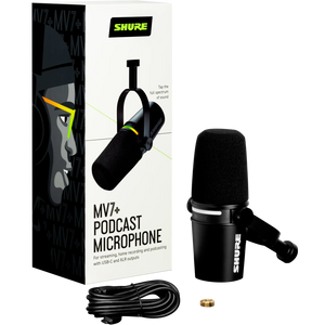 Shure MV7+ Podcast Microphone w/ USB-C-Easy Music Center