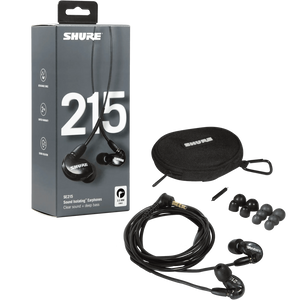 Shure SE215-K Earphones with Dynamic MicroDriver and Detachable Cable (Black)-Easy Music Center