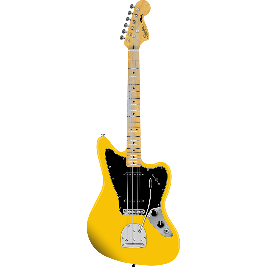 Squier 037-8403-574 FSR Affinity Jaguar w/ Trem, SS, MN, Graffiti Yellow-Easy Music Center