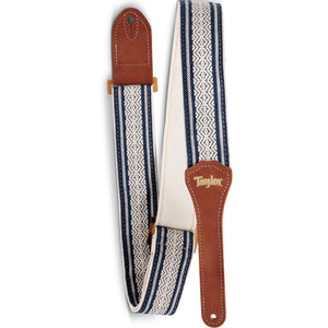 Taylor 4016-20 2" Academy Strap,Wht/Blue,Jacquard Cotton-Easy Music Center